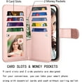 thumbnail image 2 of Njjex Wallet Case For iPhone 14 Pro Max 6.7" 2022, For iPhone 14 Pro Max Case, [9 Card Slots] PU Leather ID Credit Holder Folio Flip [Detachable] Kickstand Magnetic Phone Cover & Lanyard [Marble Pink], 2 of 7