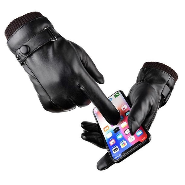 Women Ski Gloves with Touch Screen Function Windproof and Waterproof PU Sports Gloves for Outdoor Use