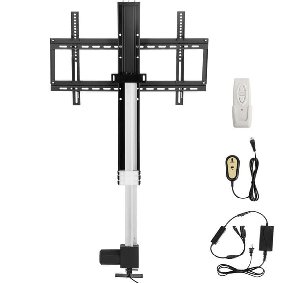 KFFKFF Motorized TV Lift, 31" Travel Distance for Screens up to 60", Height Modifiable 42"-73", Operated by Remote, Can Hold 132 lbs
