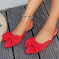 thumbnail image 6 of Domzle Womens Slingback Flats Pointed Toe Bow Ballet Flats Comfortable Slip On Work Party Dress Shoes Red, 6 of 10