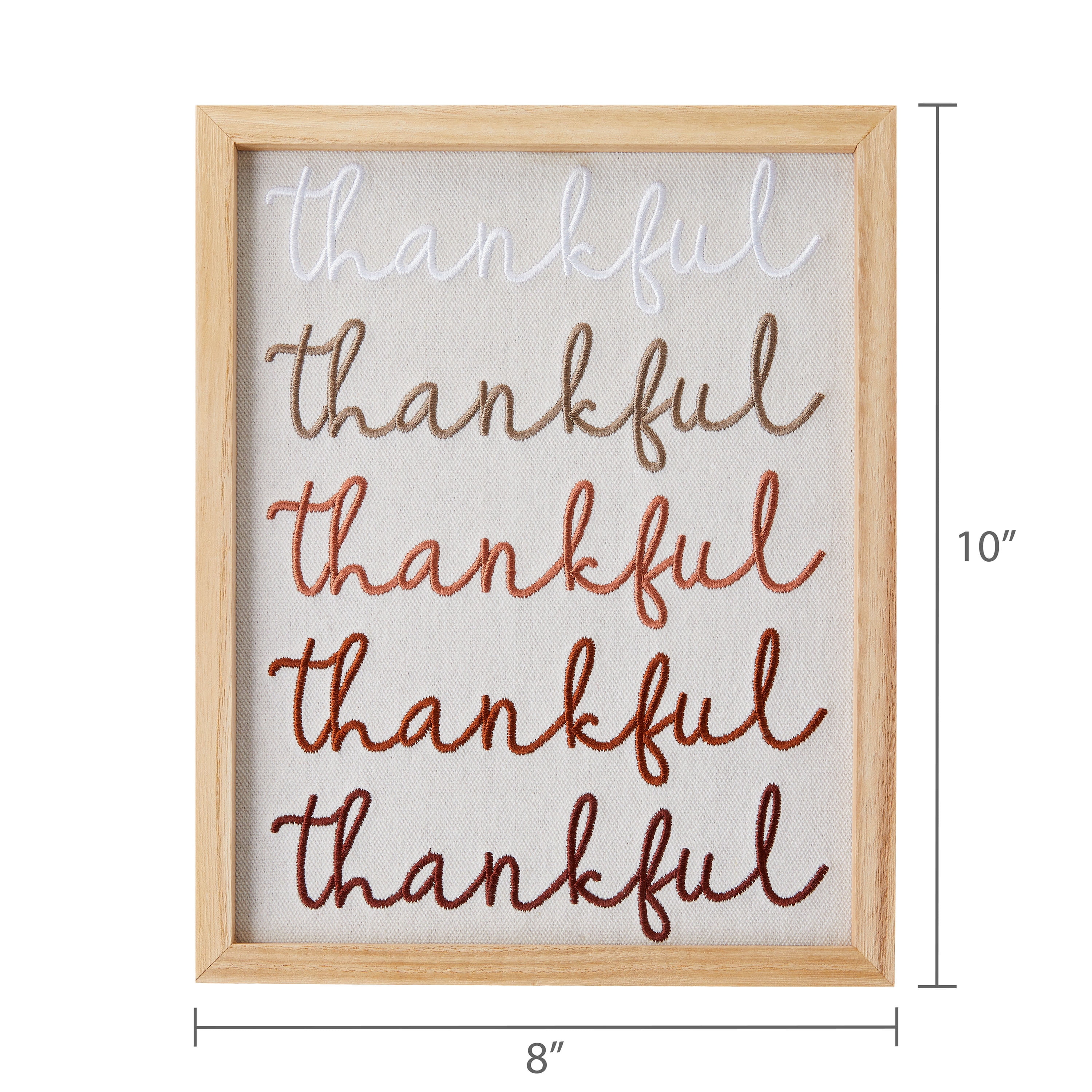 Thankful Embroidered Framed Wall Decor, Multicolor, 8" x 10", Harvest by Way To Celebrate