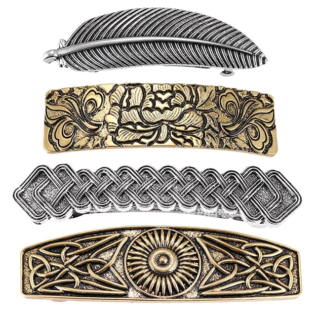4 Piezas para Mujer Floral Primavera Pasador de Metal Horquilla Grande para El Cabello