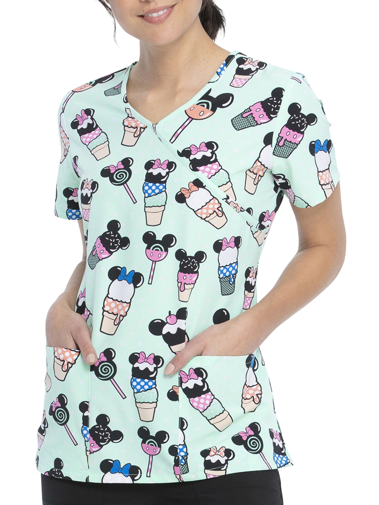 disney print scrub tops