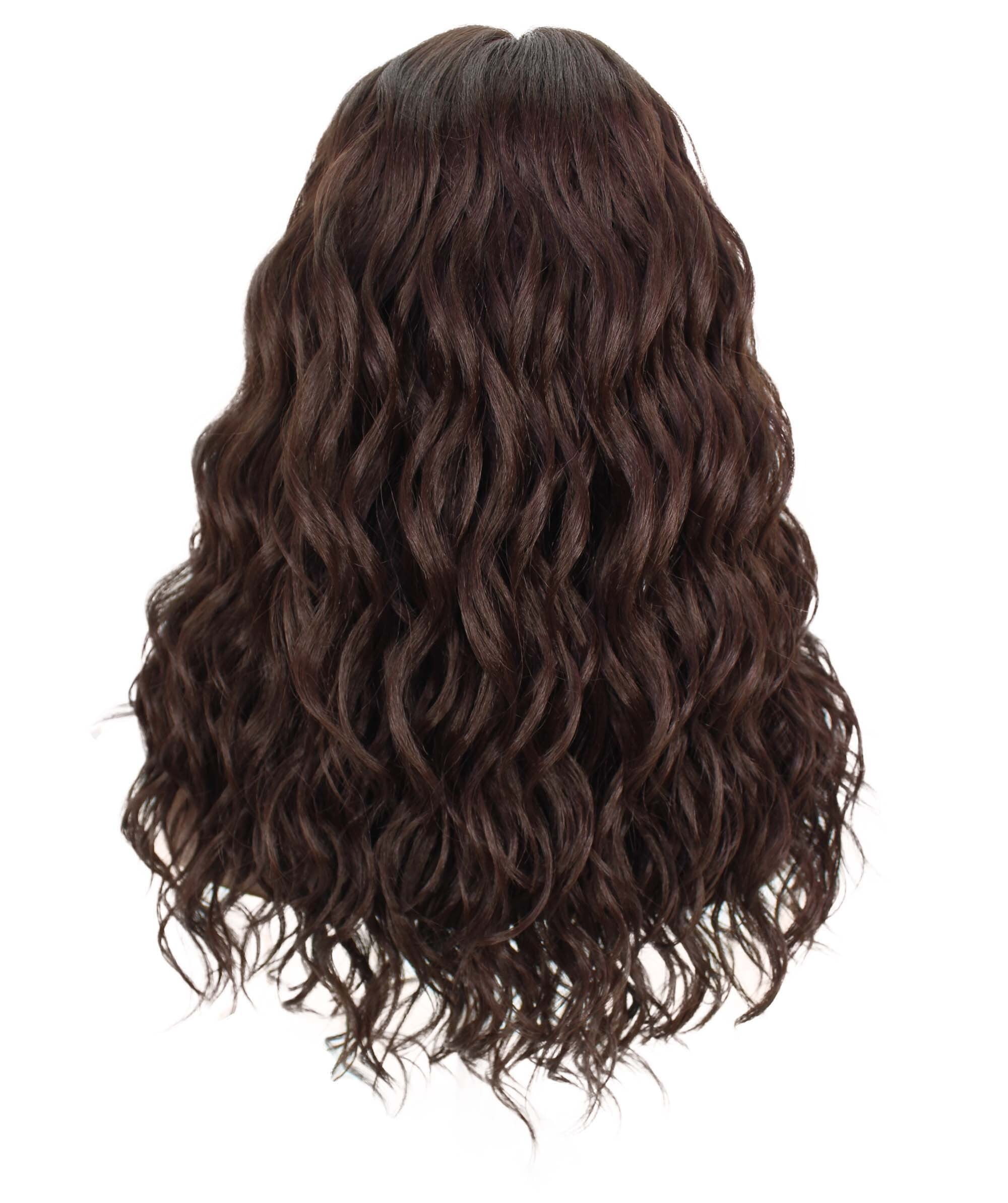 LUXLUXE Charice 20” Mid-part HD Lace Front Stylish Wavy Wig With lady Hair, Heat Resistant Fibers, Medium Brown