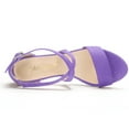 thumbnail image 4 of BLISSFUL STEP Women's Solid Color Open Toe Cross Strap Mid Chunky Heel Sandals, 4 of 6