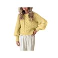 thumbnail image 1 of SUNSIOM Women's Cable Knit Sweaters Long Sleeve Round Neck Solid Color Pullovers Knit Tops, 1 of 6