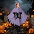 thumbnail image 2 of LILIYA Boy Girl Ghost Outfit Hooded Cloak with Scary Face, Halloween Cape for Trick-or-Treating, 2 of 8