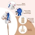 thumbnail image 3 of Palo de peluche con forma de caballo HollyHome, blanco, con cinta desmontable, 91 cm, 3 of 6