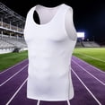 thumbnail image 2 of Awwp Mens Tops Men's Compression Shirts Sleeveless Tank Top Athletic Workout Sports Running Base Layer Undershirt White XL, 2 of 3