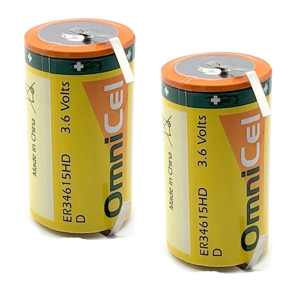 2x OmniCel ER34615HD/T High Drain Lithium Thionyl Chloride Battery AMR Detectors
