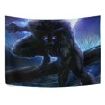 thumbnail image 3 of MYPOP Moon Wolf Tree Night Starry Sky Tapestry Wall Hanging Decoration Home Decor Living Room Dorm 80x60 inches, 3 of 4