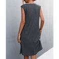 thumbnail image 3 of Vestido sin mangas Ticfox Color sólido Suelto Casual Volantes Gris M, 3 of 5