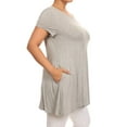 thumbnail image 3 of MOA COLLECTION Women's Plus Size Casual Short Sleeve Loose Solid Tunic Top, 3 of 6