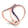 thumbnail image 2 of Statement Engagement Ring for Women - 0.5ct Simulated Tanzanite in 18K Rose Gold Promise Ring, 2 of 6