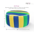 thumbnail image 3 of FBTS Prime Outdoor Ottomans Inflatable Footstool Green and Yellow Stripe Round 21x9 Inch Patio Foot Stools and Ottomans Portable Footrest, 3 of 8