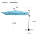 thumbnail image 2 of LAUSAINT HOME Outdoor Patio 11 FT Large Cantilever Umbrella, Windproof Offset with 360-degree Rotation for Backyard, Pool, Lawn, Deck, Turquoise Blue, 2 of 8
