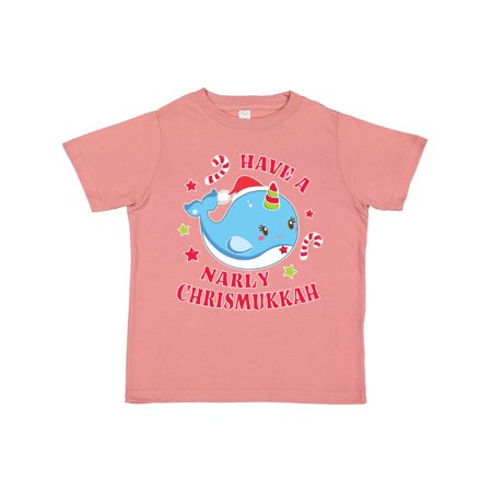 

Inktastic Have a Narly Chrismukkah with Cute Narwhal and Candy Canes Gift Toddler Boy or Toddler Girl T-Shirt