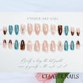 thumbnail image 4 of Uñas postizas adhesivas KTAABTR estampado leopardo, tamaño mediano ovalado, 24 piezas, 4 of 7