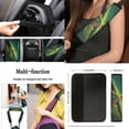 thumbnail image 4 of Yuyamidu Funny Frog Car Seat Covers Full Set of 13 Green Leaves Steering Wheel Cover Center Console Pad Seatbelt Pad Cup Holders Keychain Universal Auto Accessories Fit for Most Vehicles, 4 of 6