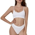 thumbnail image 1 of Conjunto de lencería sin costuras de 2 piezas con cuello en U para mujer: sujetador halter de cintura alta y braguitas, nailon/spandex, ropa de dormir/noche sexy, 1 of 2