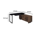 thumbnail image 3 of Pemberly Row L Shape Computer Desk 2 Doors Drawers Black Metal Walnut Wood, 3 of 8