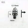 thumbnail image 1 of B12 Mandrin de Perceuse avec Clé à Molette Gamme 1.5-10Mm Adaptateur de Conversion Cnc, 1 of 7