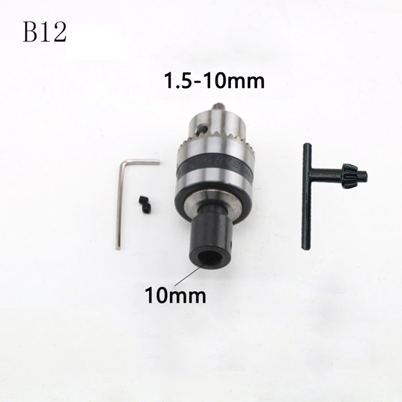 BTOER 1Set Mandrin de Perceuse B12 avec Clé de Serrage Portée 1.5-10mm Machine CNC Convertisseur Clé Adaptateur Outils Électriques