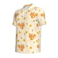 thumbnail image 3 of Daiia Squirrel And Leaves Pattern Men’s Polo Shirts,Solid Deck Shirt,Classic Fit, Breathable Cotton Polo for Casual and Sport Wear-Small, 3 of 9