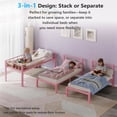 thumbnail image 2 of Ktaxon Metal Twin Triple Bunk Bed, Twin over Twin over Twin XL Bed Frame for 3, Separates Into 3 Twin Beds, Pink, 2 of 9
