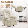 thumbnail image 2 of Korser Manual Swivel Rocker Recliner Chair for Living Room,Small Recliner Sofa for Small Spaces,Linen Fabric,Beige, 2 of 7