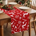 thumbnail image 2 of Table Runner 90 Inch Long - Christmas Reindeer SnowflakesDecorative Table Scarf,Red and WhiteDining Table Runners for Wedding Party Kitchen Dining Tables, 2 of 9