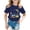 Dark Blue, variant on Girls Shirts Short Sleeve Lapel Collar Solid Color Tops Lace Trim Back to School Elegant Casual Shirt for Girls