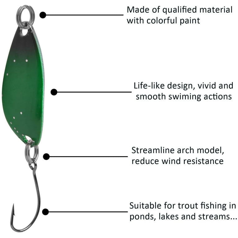 Fishing Jig Hooks Spoons Lure Baits 12pcs Trout Fishing Kit Hard