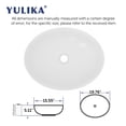 thumbnail image 3 of Hansabenne DJ-78166 Bowl Shaped Ceramic Bathroom Sink White Elliptical/Oval Vitreous China Vessel Sink, 3 of 10