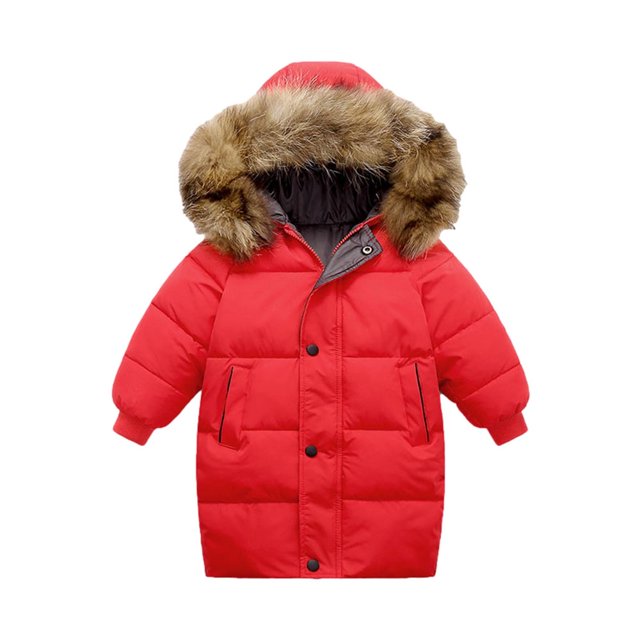 Manteaux d'Hiver Matelassés pour Garçons GERsome, Manteau pour Enfants en Faux Duvet, Veste Lourde Imperméable à Capuche en Fourrure, Parka