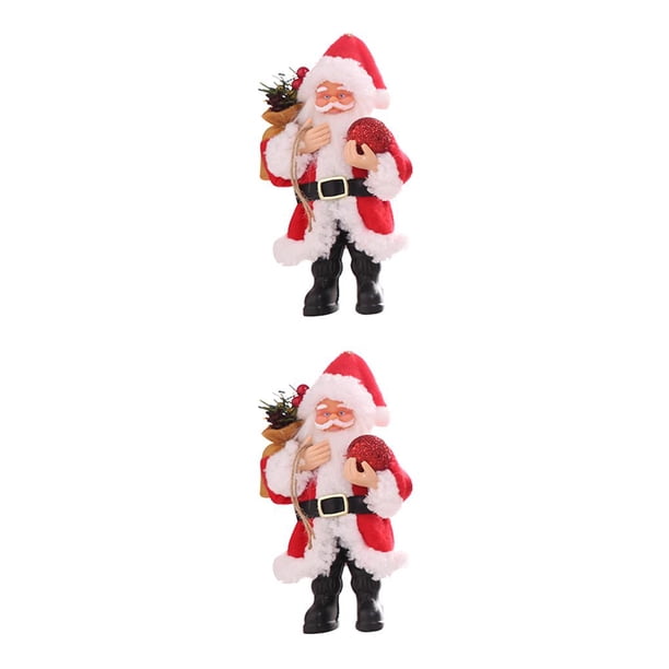 Muñeco colgante de Papá Noel de resina Billuyoard decoración de Navidad rojo 2Conjunto