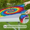thumbnail image 6 of Colorful Rainbow Tie Dye Spiral Pattern Square Fitted Tablecloth with Elastic Edge,Square Table Cover,Washable Elastic Table Cover for Home Kitchen Party Decor 36"x36", 6 of 6