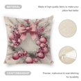 thumbnail image 3 of Christmas wreath, pink, ornamentslinen toss pillowcase decoration pillowcase gifting preferred 24x24 inch cushion cover sofa pillowcase sofa bedroom living room car, 3 of 6