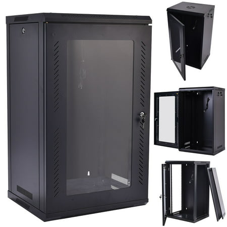 15U Wall Mount Network Server Data Cabinet Glass Door w/