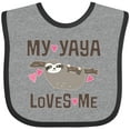 thumbnail image 3 of Inktastic My Yaya Loves Me Sloth Girls Baby Bib, 3 of 4