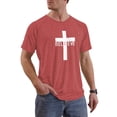 thumbnail image 2 of Men Christian T Shirt Jesus Cross Print Tees Religious Faith Scripture Round Neck Short Sleeve Daily Graphic Tops, 2 of 5