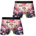 thumbnail image 3 of Hello Valentine’s Day Shiba Inu Flower Crown Romantic Pink Floral All Over Print Boxer Briefs Underwear for Men Dad Shibas Dog Lovers Gifts Idea - 00031, 3 of 6