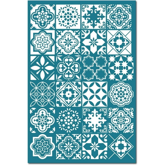 Silk Screen Stencils DIY for Polymer Clay Reusable Silkscreen Print Kit Self-Adhesive Printing DIY Art DIY for Earring Jewelry Making Wood Fabric Wall T-Shirt Paper 5.9 x 3.9 Inch(Mexican Pattern)