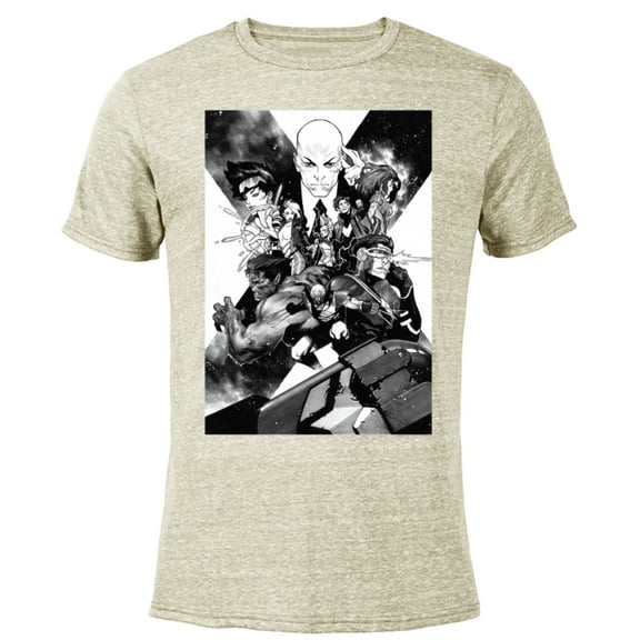 Marvel X-Men Mutant Super Heroes Black and White - Short Sleeve Blended T-Shirt for Adults – Customized-Yellow