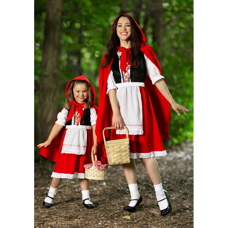 Fun Costumes Women's Little Red Riding Hood Costume, Red/White, L Fun Costumes Women's Little Red Riding Hood Costume, Red/White, L