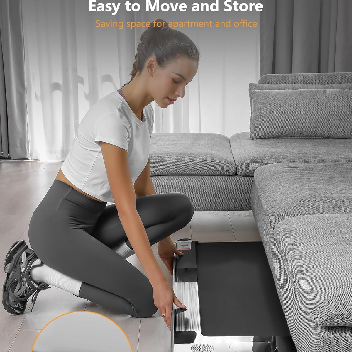 WildBreak 2.25 HP Walking Pad, Under Desk Treadmill, 43.5 x 16", No Assembly Needed, Silver & Black