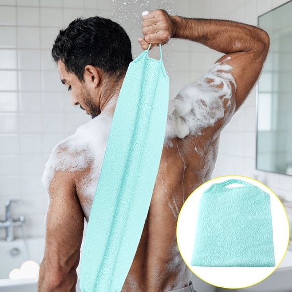 Toalla exfoliante de nailon para la espalda | Estropajo de baño elástico | Paño de limpieza corporal para zonas de difícil acceso | Estropajo de ducha para uso doméstico