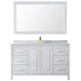 thumbnail image 3 of Wyndham Collection Daria 60" Wood & Marble Single Bathroom Vanity in White/Gold, 3 of 5