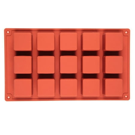 

KUFptva 15 Cavity Square Silicone Molds Fondant Chocolate Molds Mousses Cake Decorating Tool Making Candle Soap Molds Easily Cleans