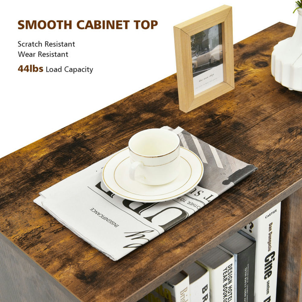 Demi Bonn Mobile File Cabinet with Lateral Printer Stand and Storage Shelves, Wood Filing Cabinet for Home Office, Brown